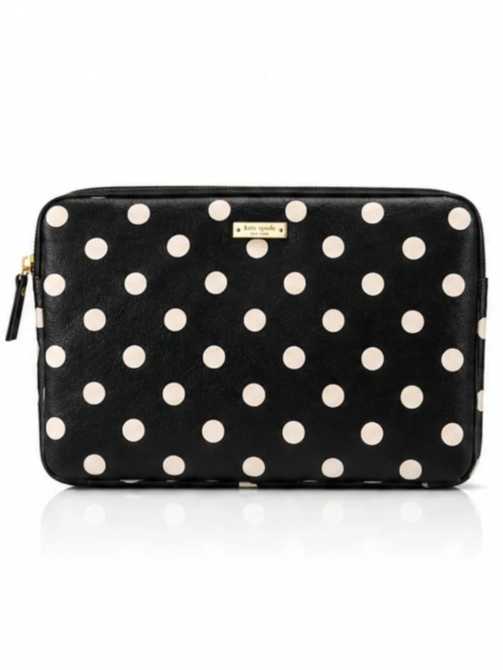 KATE SPADE Sunshine Dot Laptop Ipad Padded Sleeve Case Black White